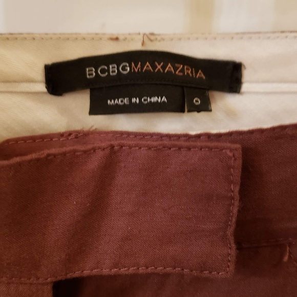 BCBG cognac colored linen bootcut pants - Picture 3 of 3